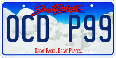 SD license plate 0CDP99