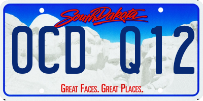 SD license plate 0CDQ12