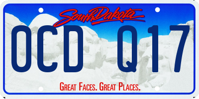 SD license plate 0CDQ17