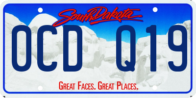 SD license plate 0CDQ19