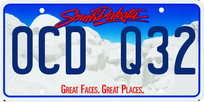 SD license plate 0CDQ32