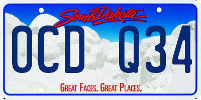 SD license plate 0CDQ34