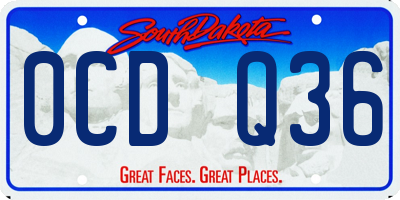 SD license plate 0CDQ36