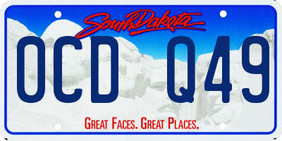 SD license plate 0CDQ49