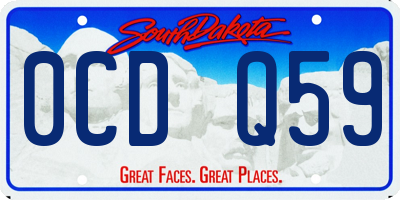 SD license plate 0CDQ59