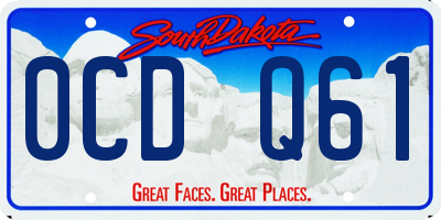 SD license plate 0CDQ61
