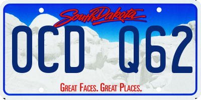 SD license plate 0CDQ62
