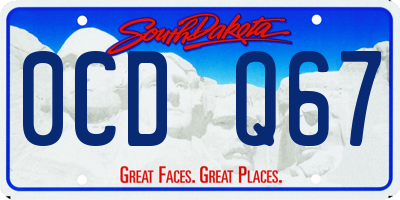 SD license plate 0CDQ67