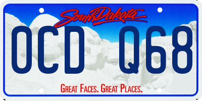 SD license plate 0CDQ68