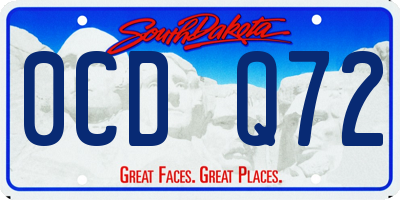 SD license plate 0CDQ72