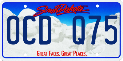 SD license plate 0CDQ75