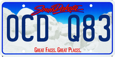 SD license plate 0CDQ83