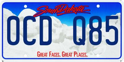 SD license plate 0CDQ85