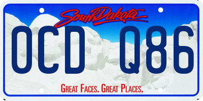 SD license plate 0CDQ86