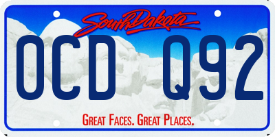 SD license plate 0CDQ92