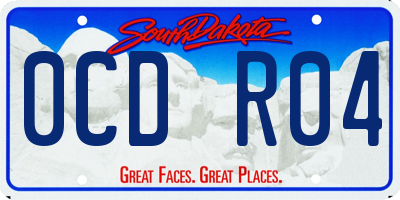 SD license plate 0CDR04