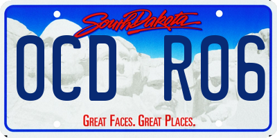 SD license plate 0CDR06