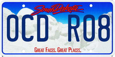 SD license plate 0CDR08