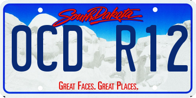 SD license plate 0CDR12