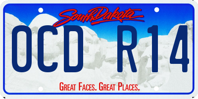 SD license plate 0CDR14