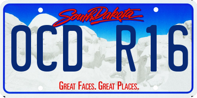 SD license plate 0CDR16