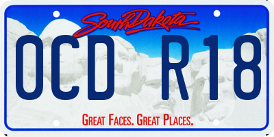 SD license plate 0CDR18