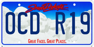 SD license plate 0CDR19
