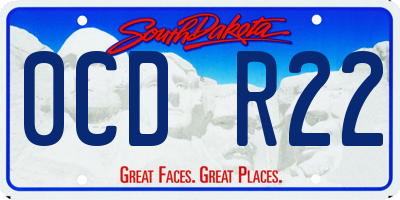 SD license plate 0CDR22