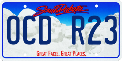 SD license plate 0CDR23