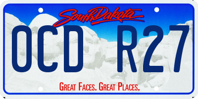 SD license plate 0CDR27