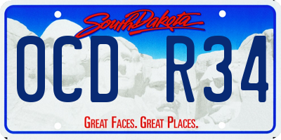 SD license plate 0CDR34