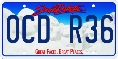 SD license plate 0CDR36