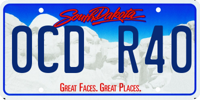 SD license plate 0CDR40