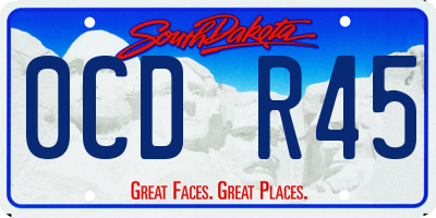 SD license plate 0CDR45