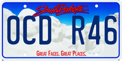 SD license plate 0CDR46