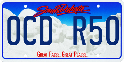 SD license plate 0CDR50