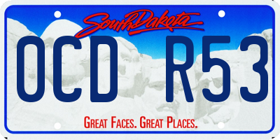SD license plate 0CDR53