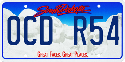 SD license plate 0CDR54