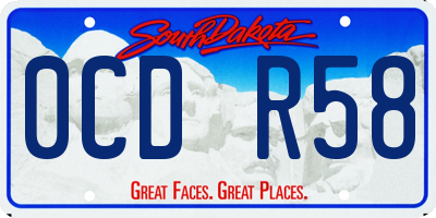 SD license plate 0CDR58