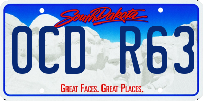 SD license plate 0CDR63