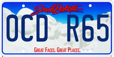 SD license plate 0CDR65