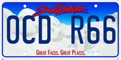 SD license plate 0CDR66