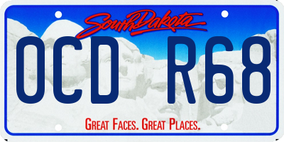 SD license plate 0CDR68