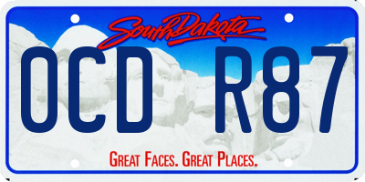 SD license plate 0CDR87