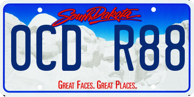 SD license plate 0CDR88