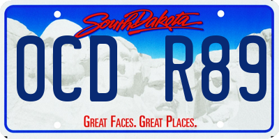 SD license plate 0CDR89