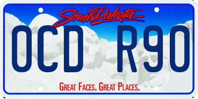 SD license plate 0CDR90