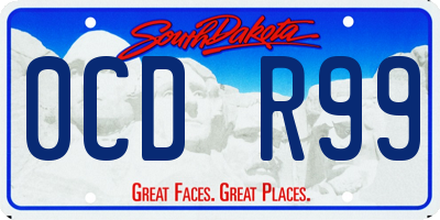SD license plate 0CDR99