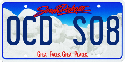 SD license plate 0CDS08