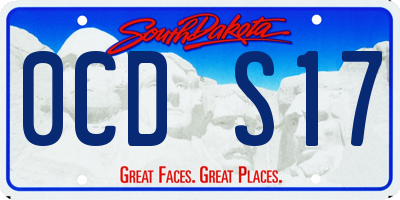 SD license plate 0CDS17